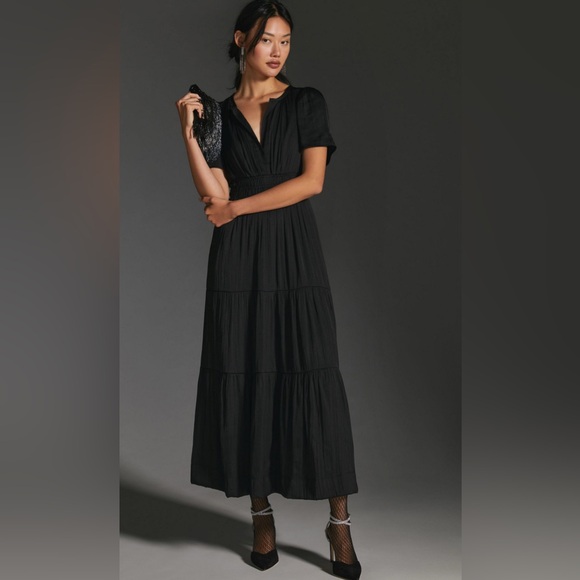 Anthropologie Dresses & Skirts - Anthropologie Black Tiered Maxi Dress